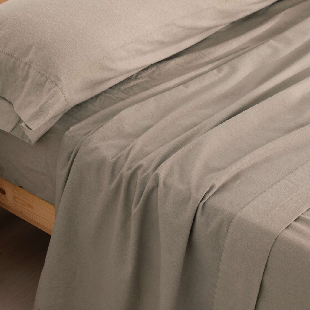 Taupe Flannel Sheet Set 100% Cotton