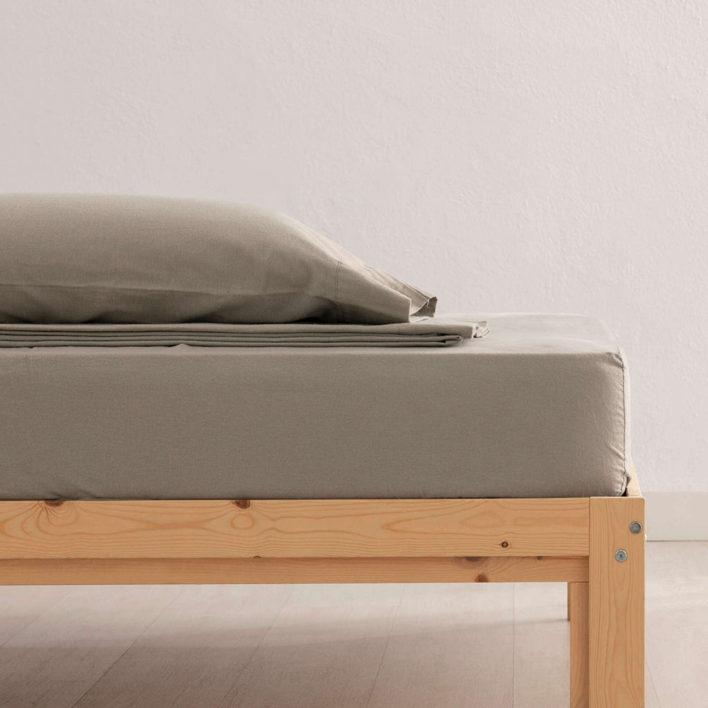 Taupe Flannel Sheet Set 100% Cotton