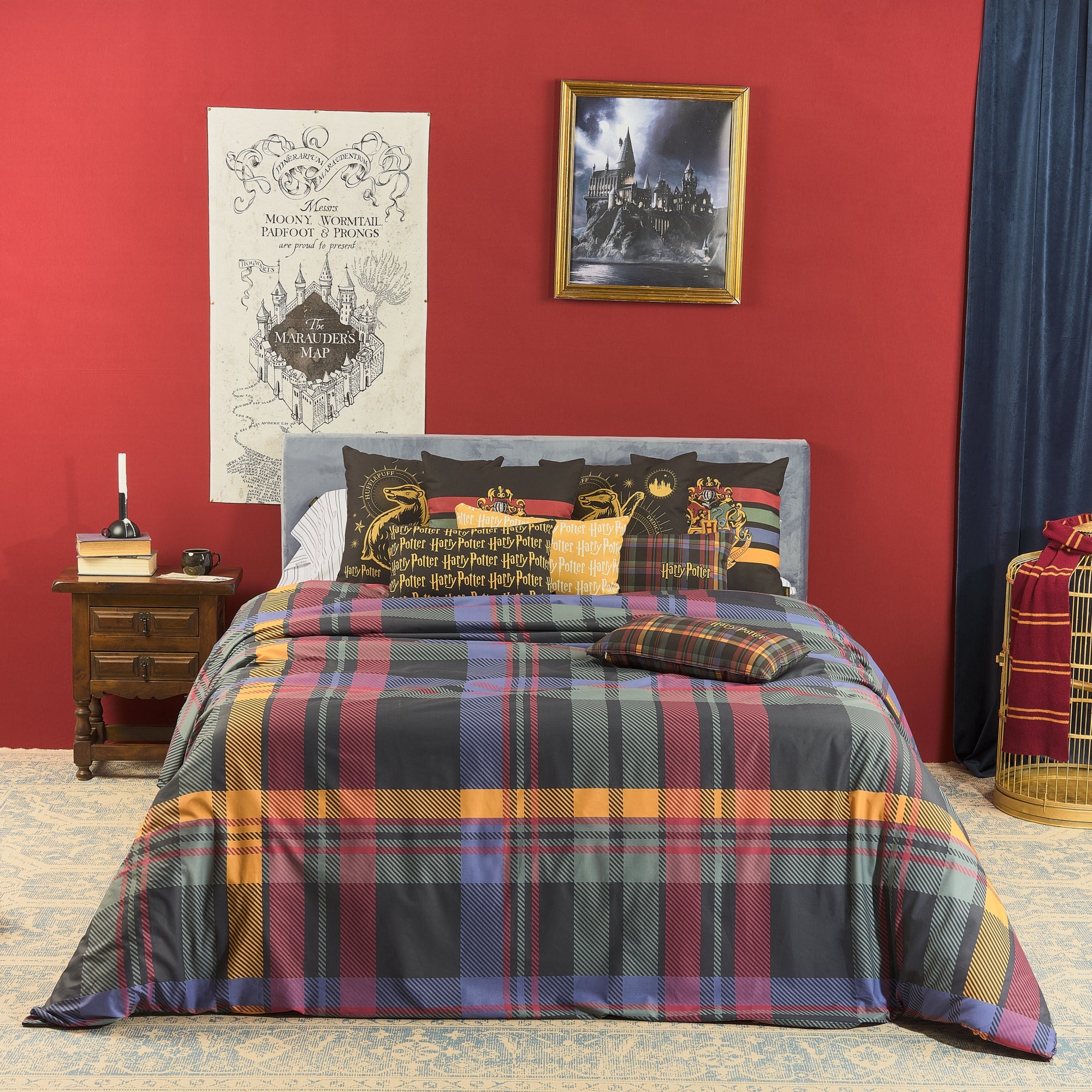 100% cotton duvet cover Hogwarts Checkered Colors