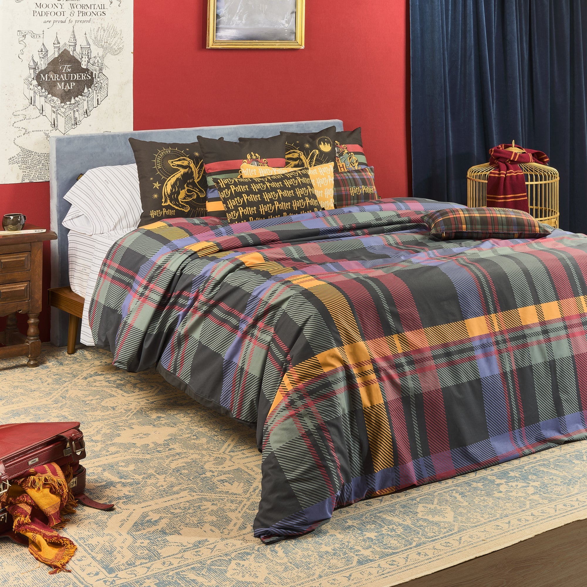 100% cotton duvet cover Hogwarts Checkered Colors