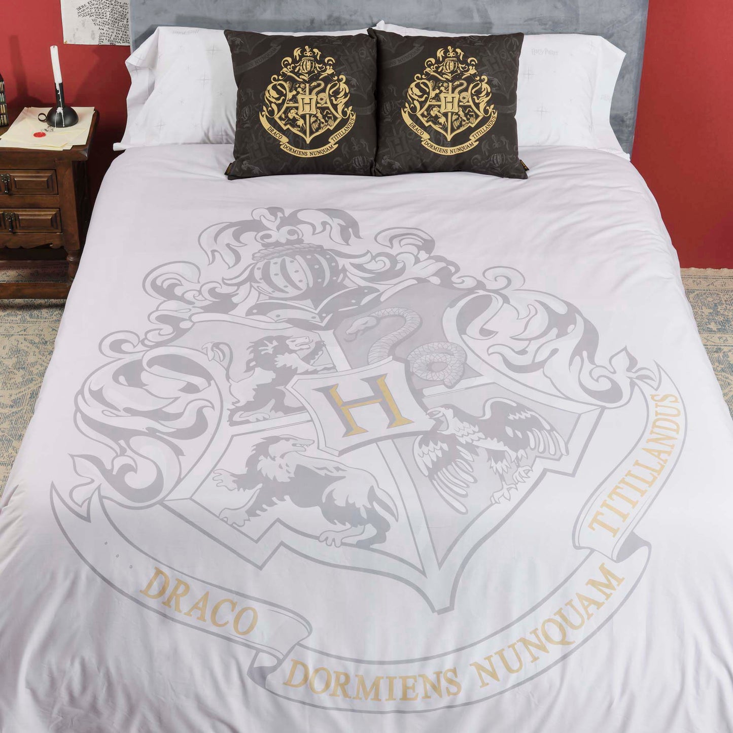 Funda nórdica 100% algodón Hogwarts Grey