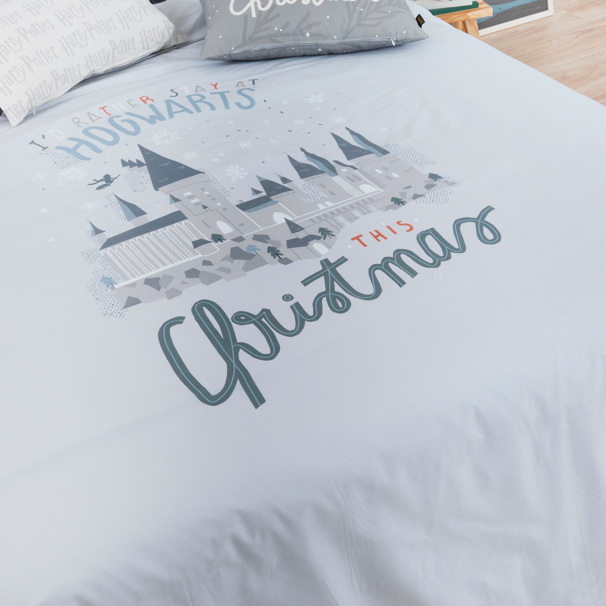 100% cotton duvet cover Hogwarts in Christmas