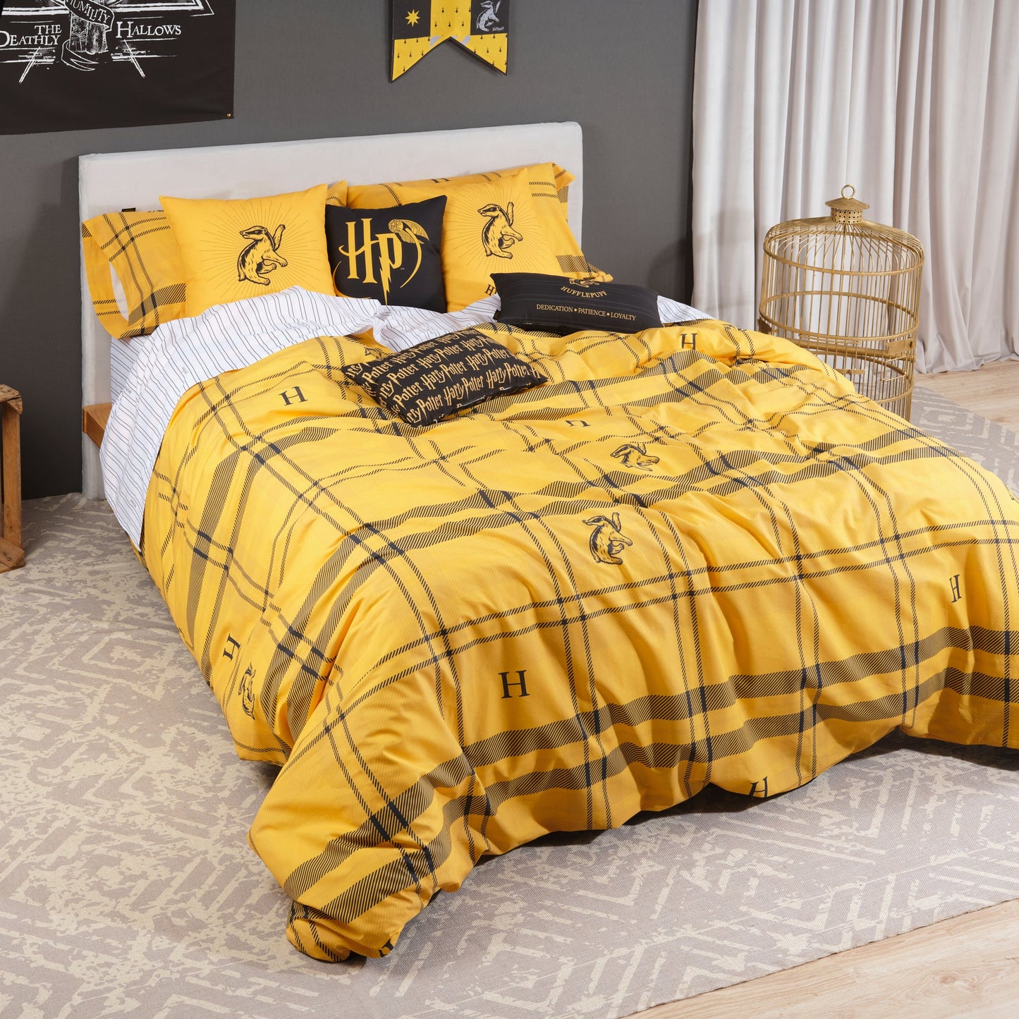 Funda nórdica 100% algodón Hufflepuff Cuadro
