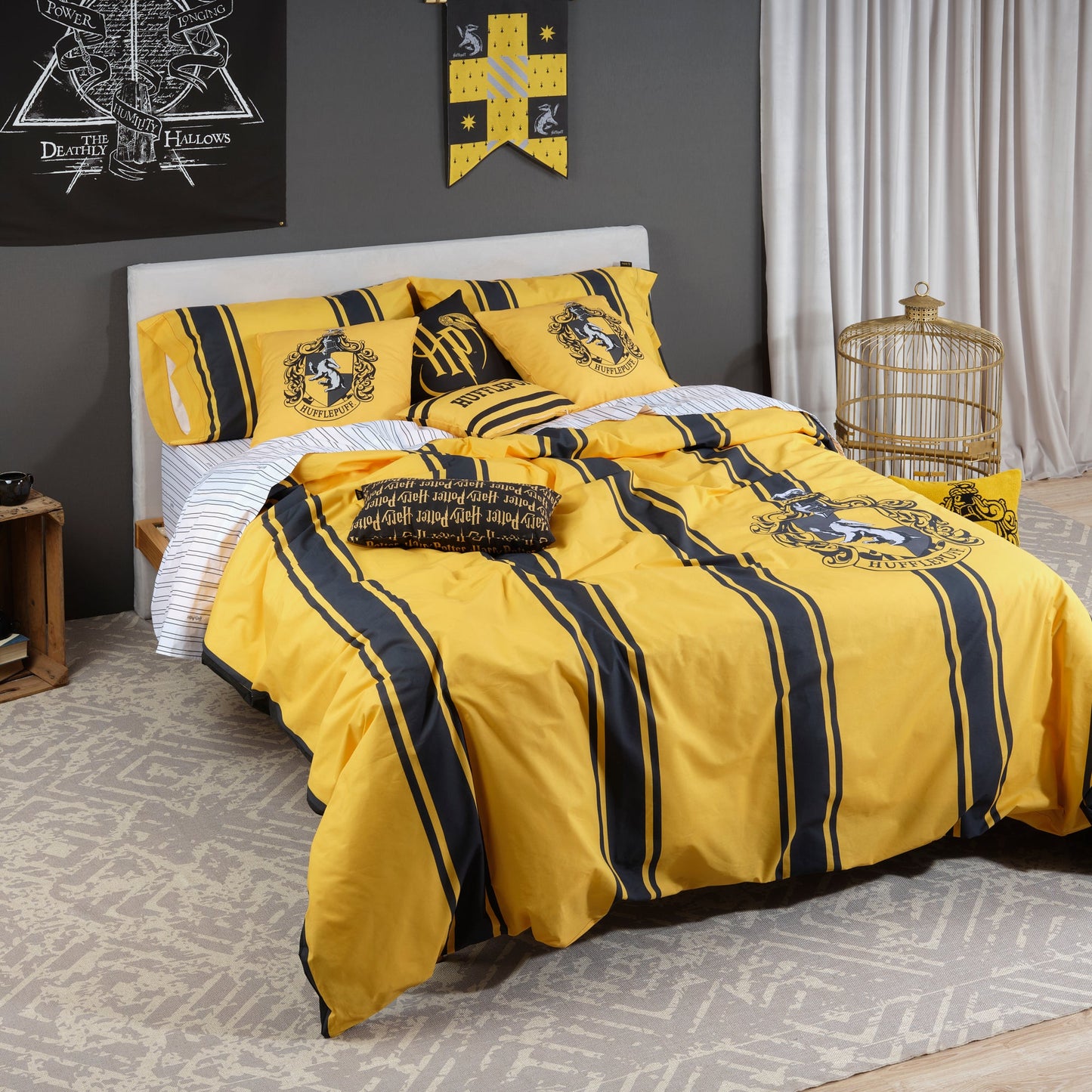 Funda nórdica 100% algodón Hufflepuff Rayas