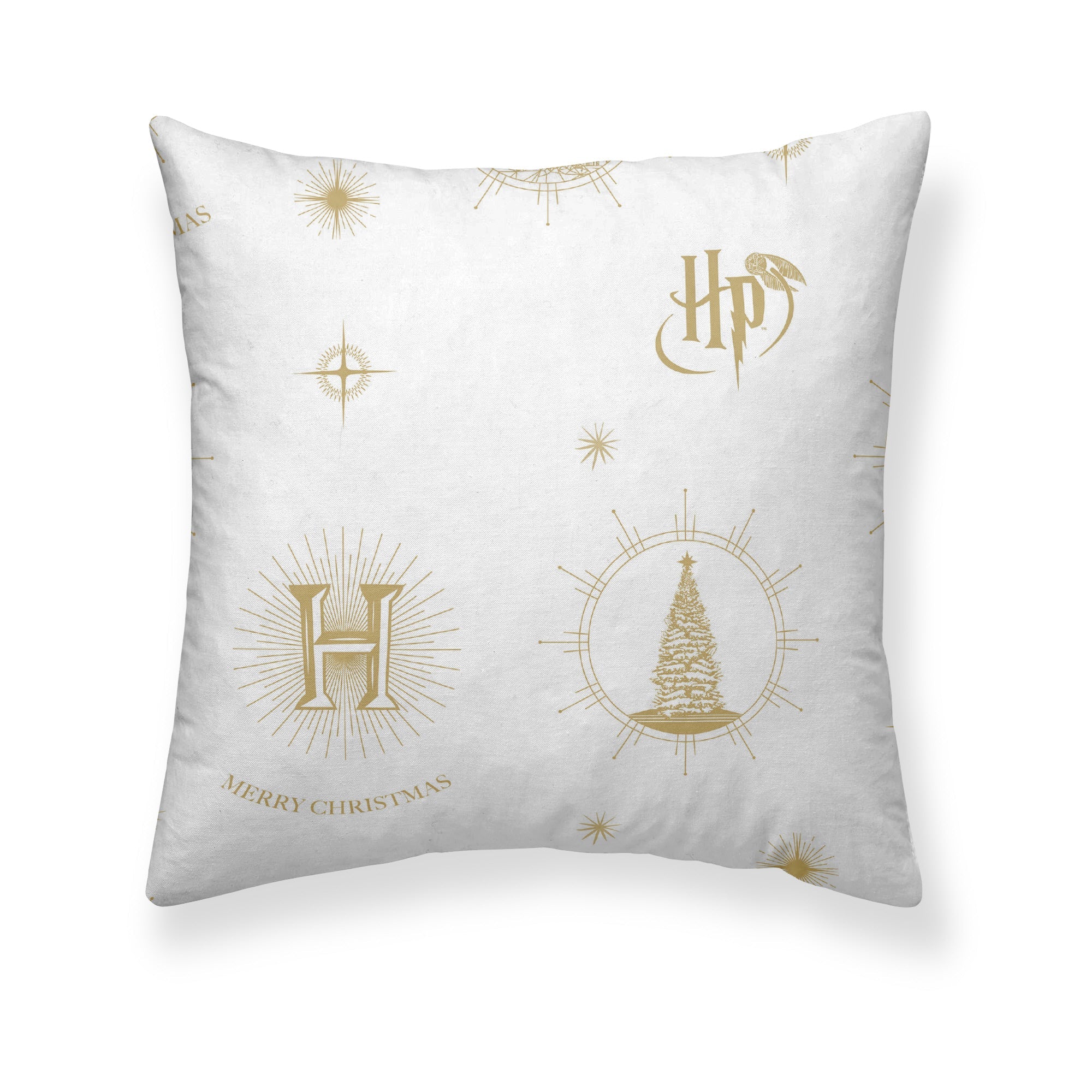 100% Cotton Hogwarts Gold Christmas Pillowcase