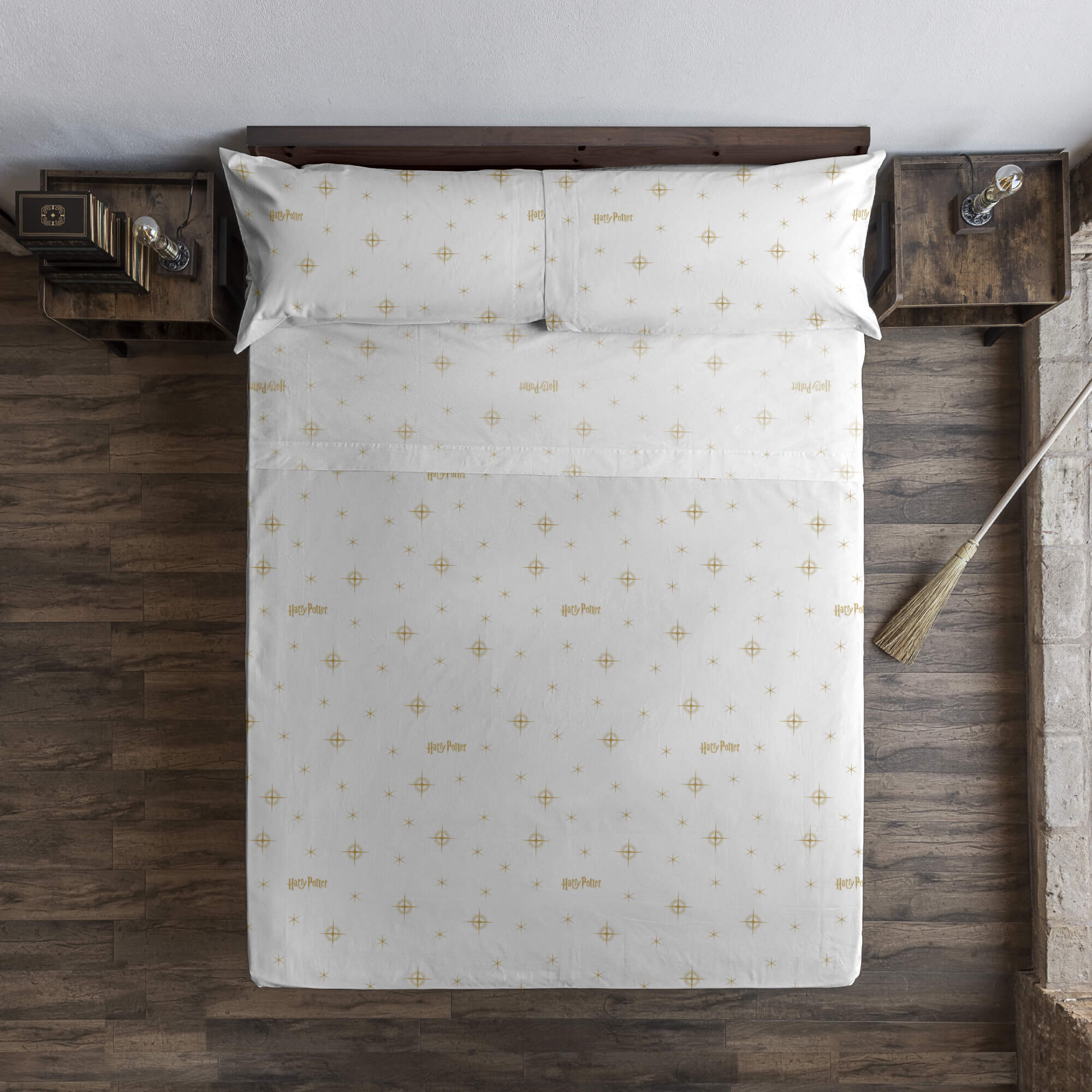 HPotter Stars Gold 100% Cotton Sheet Set