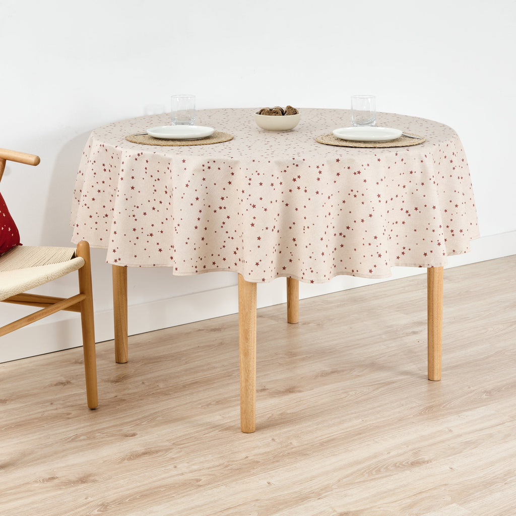 Nappe ronde antitache Joyeux Noël 23