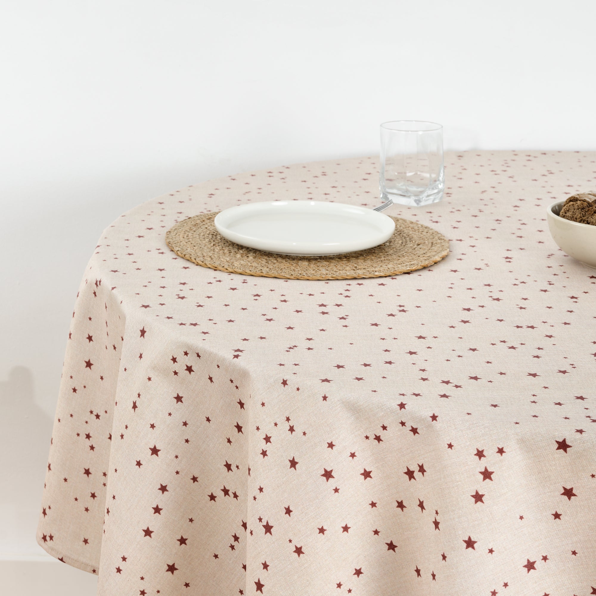 Round stain-resistant tablecloth Merry Christmas 23