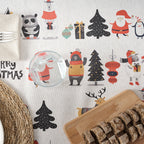 Noel 5 stain-resistant round tablecloth