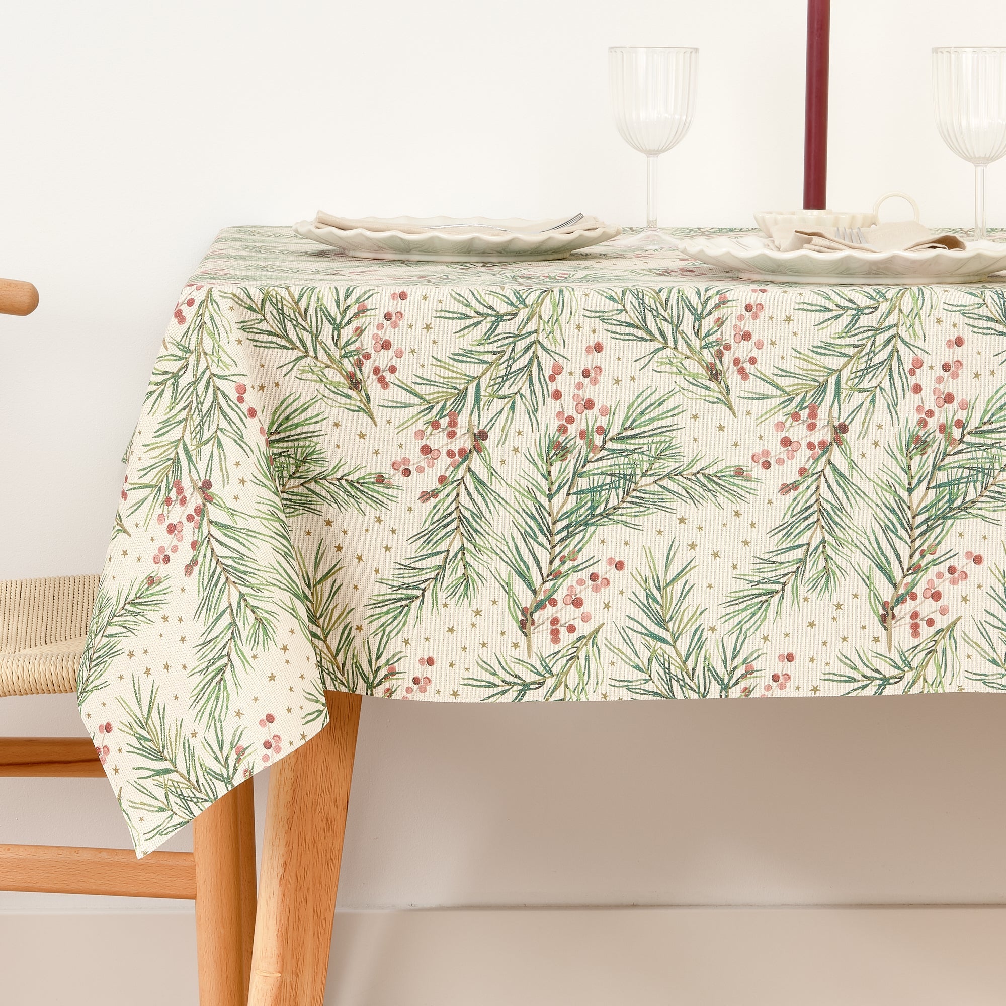 Merry Christmas 30 Lurex fabric tablecloth