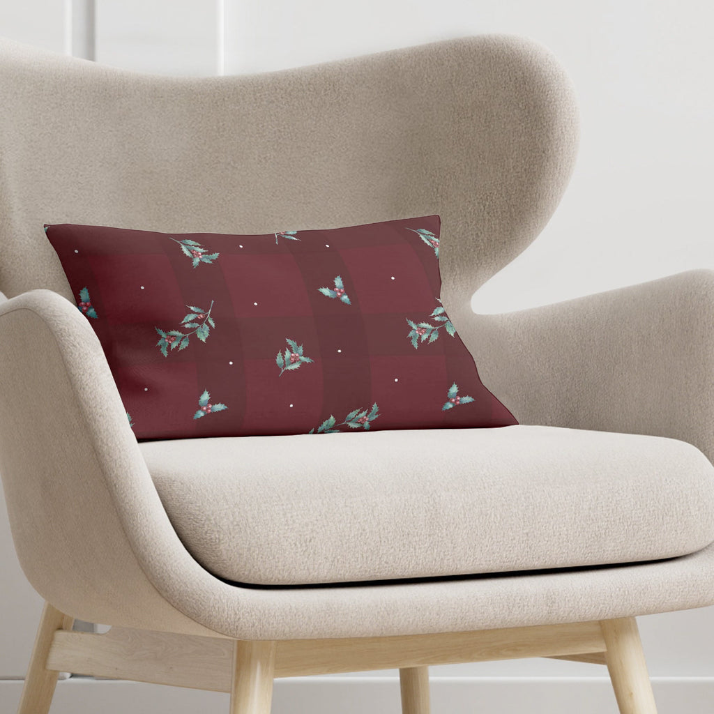 Red Christmas velvet cushion cover 1 30x50 cm