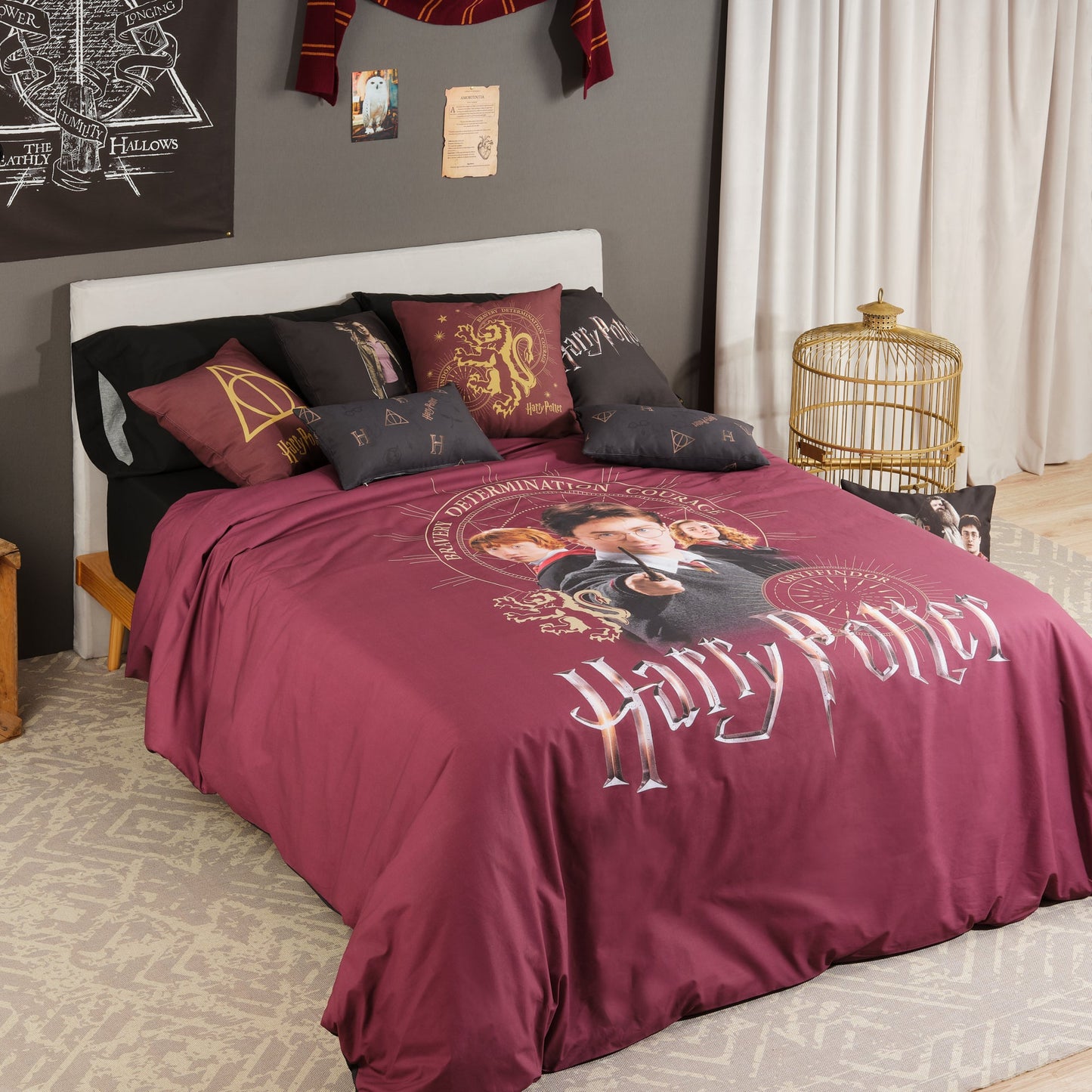 Funda nórdica Harry Potter microsatén Gryffindor Bond