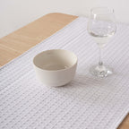 White Waffle Table Runner 45x140 cm