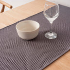 Waffle Titanium Table Runner 45x140 cm