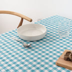 Nappe Vichy imperméable antitache Toucher tissu bleu clair