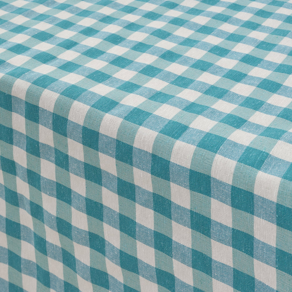 Nappe Vichy imperméable antitache Toucher tissu bleu clair