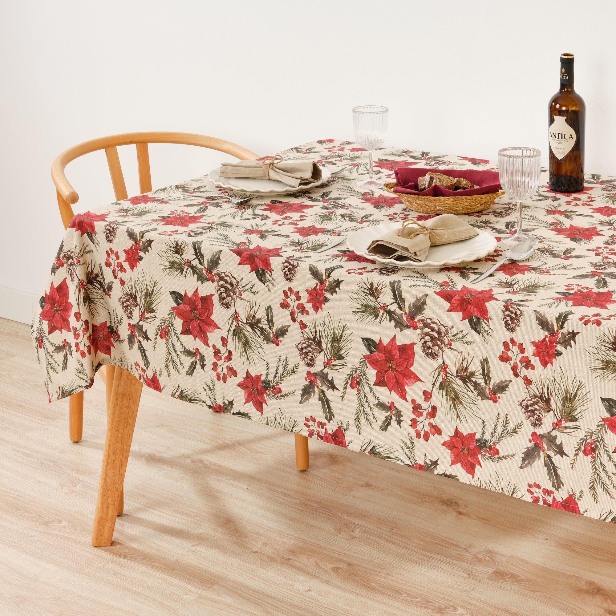 Christmas Flower fabric tablecloth 1