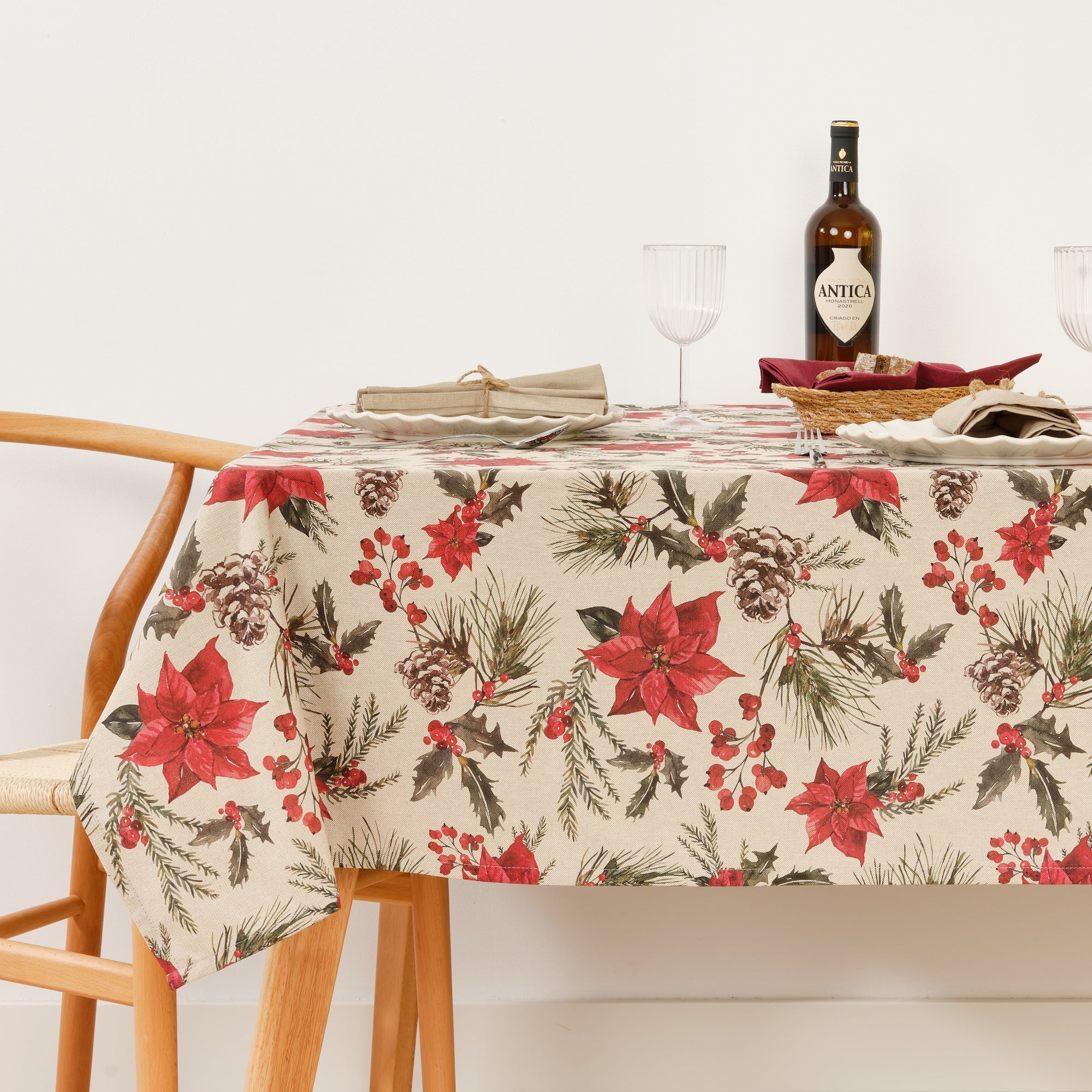 Christmas Flower fabric tablecloth 1