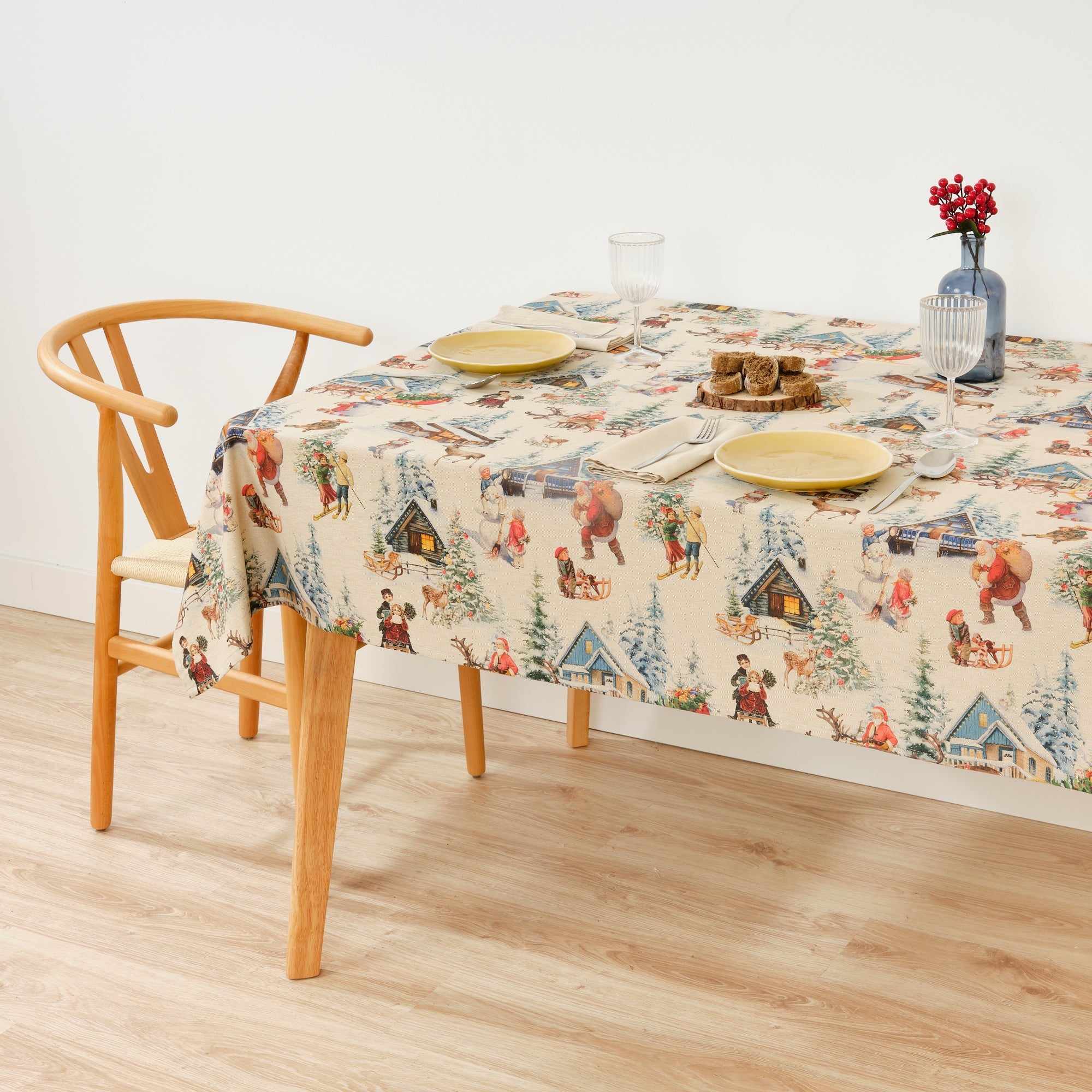 Christmas Landscape fabric tablecloth 1