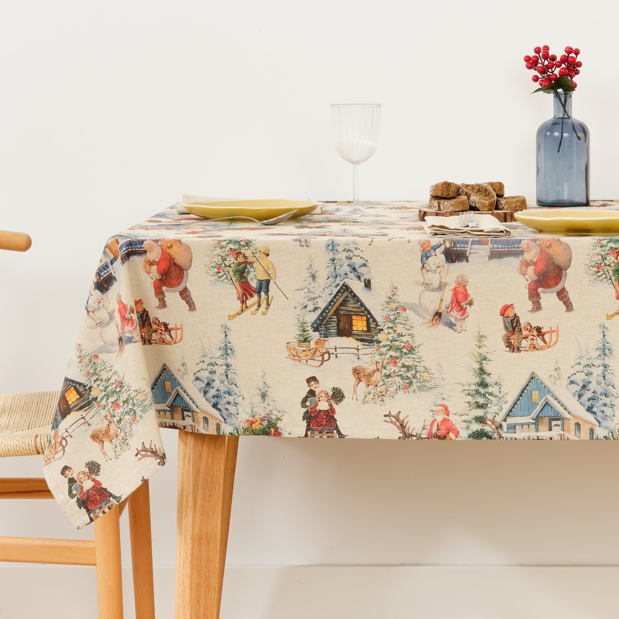 Christmas Landscape fabric tablecloth 1