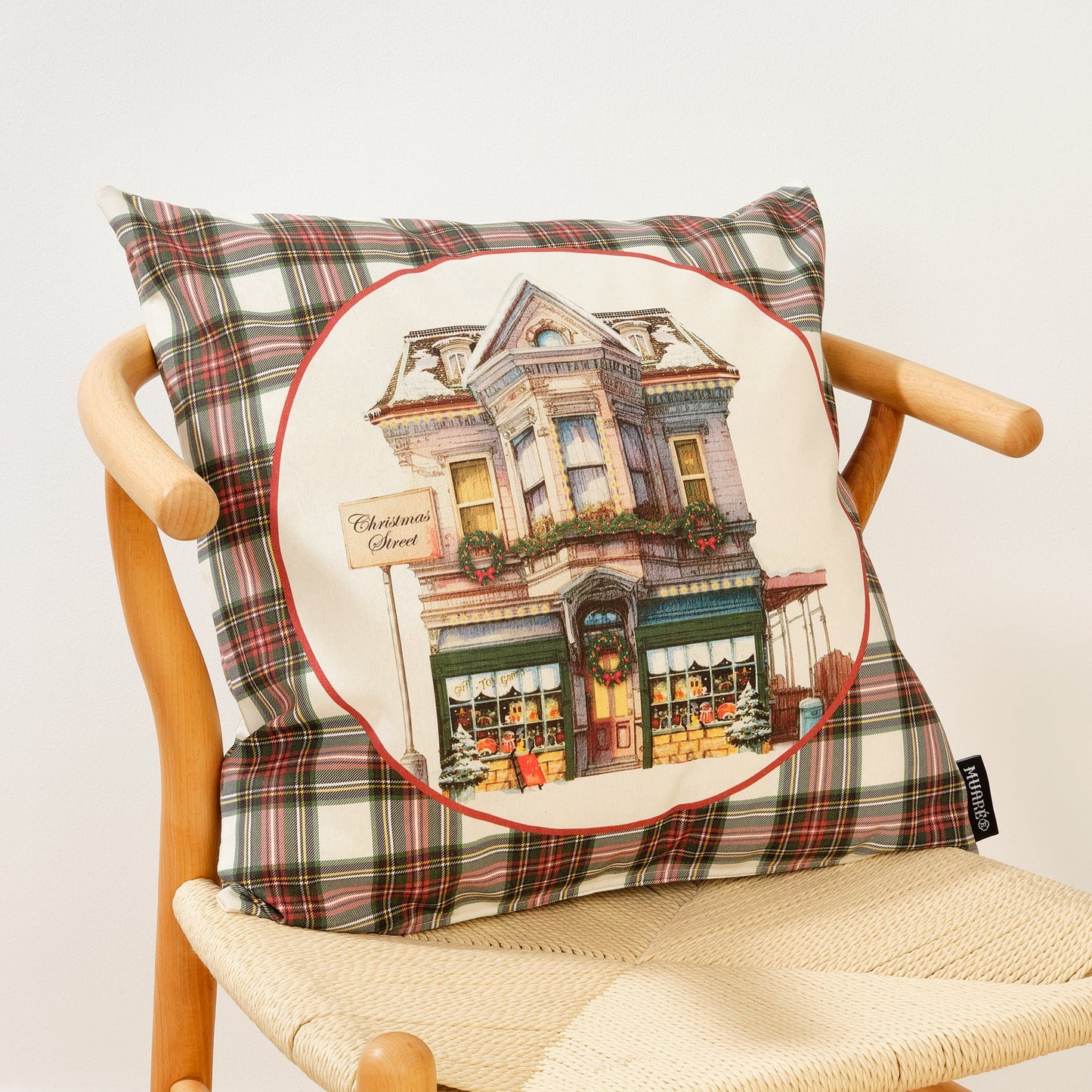 Funda de cojín 100% algodón Christmas City A 50x50 cm