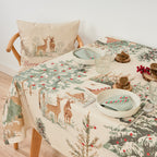 Christmas Deer Fabric Tablecloth