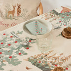Christmas Deer Fabric Tablecloth