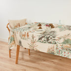 Christmas Deer Fabric Tablecloth