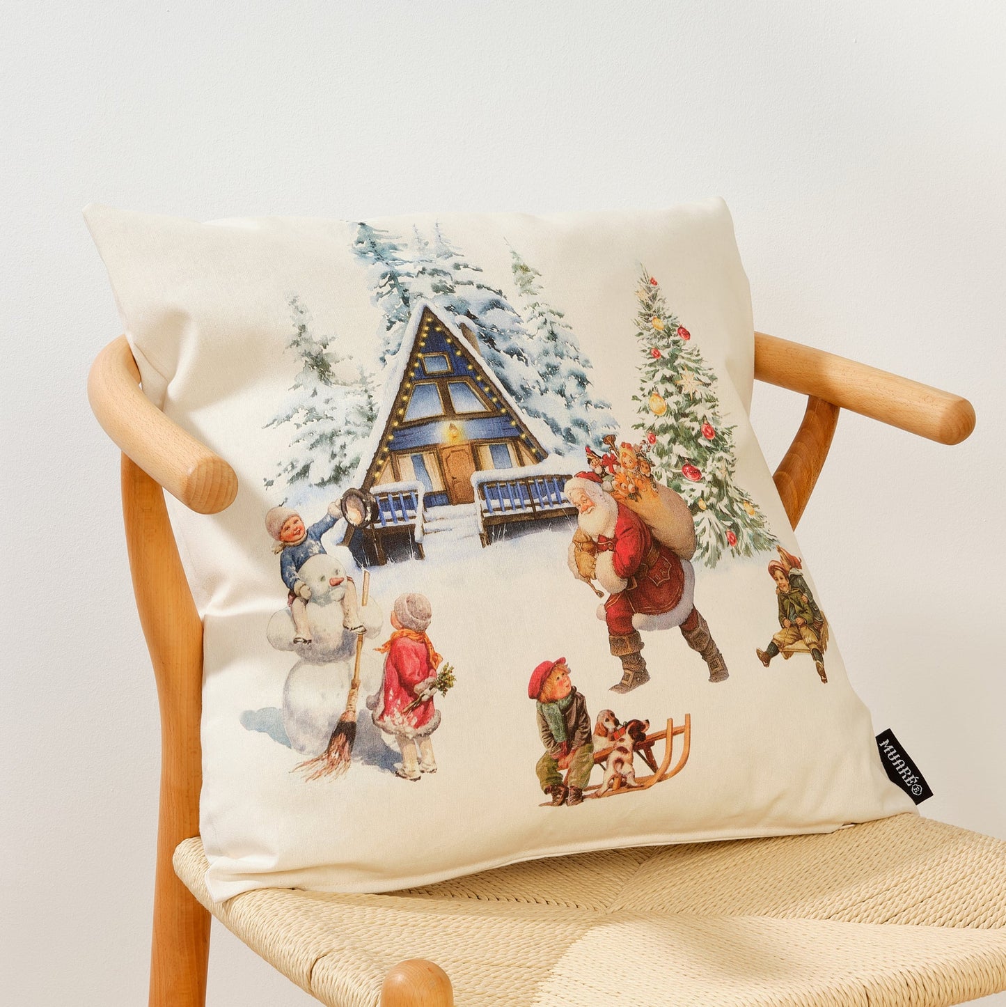 Funda de cojín 100% algodón Christmas Landscape A 50x50 cm