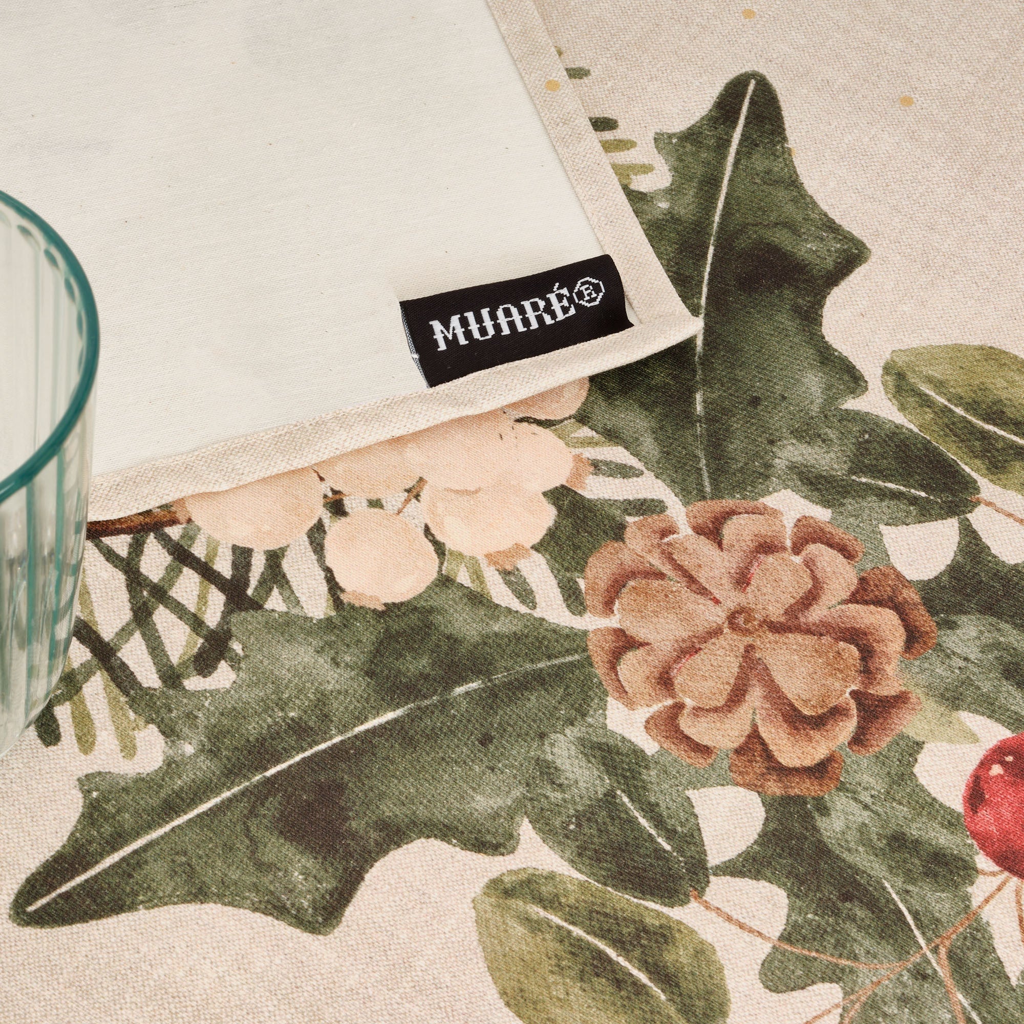 Christmas Mistletoe Fabric Tablecloth