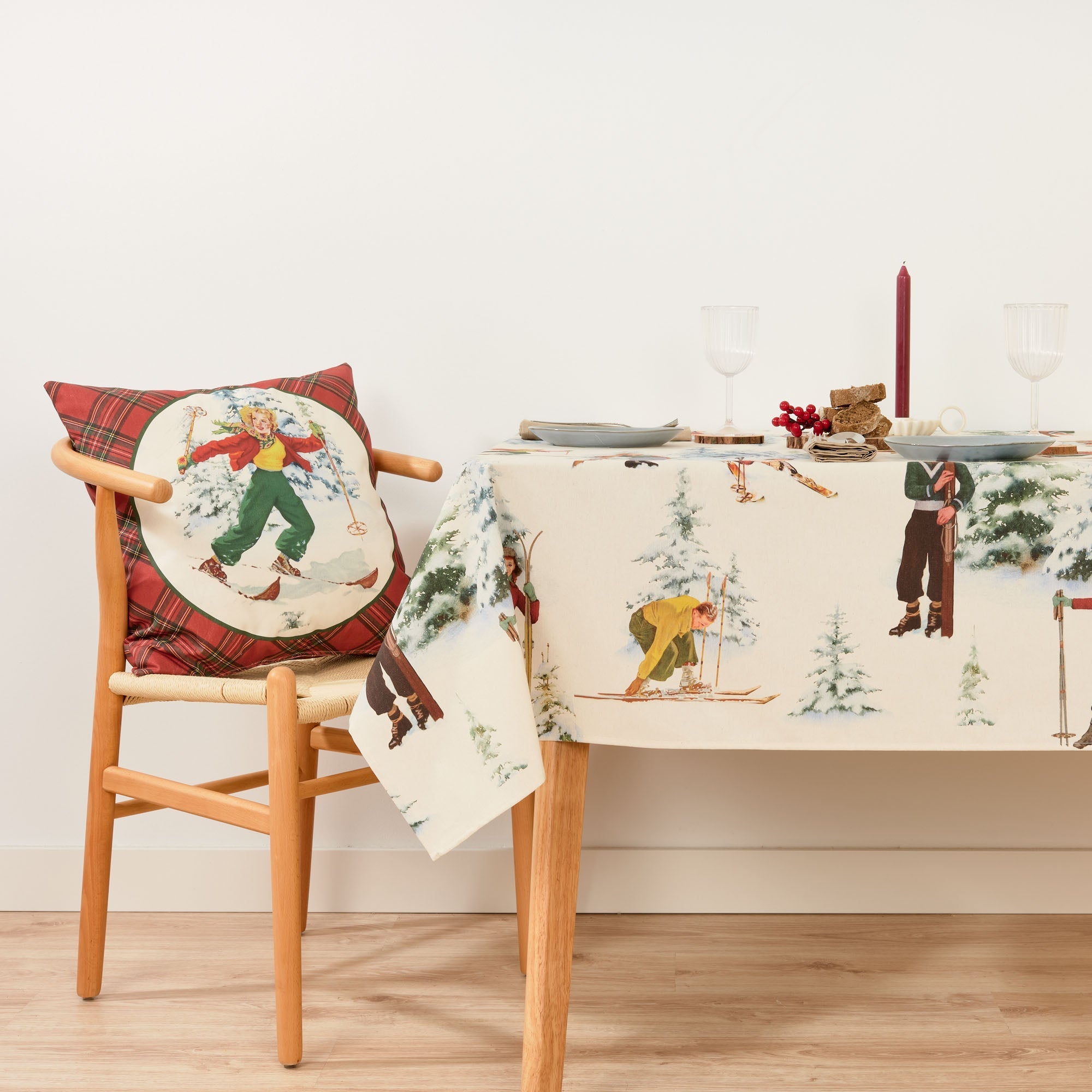 Christmas Sky Fabric Tablecloth