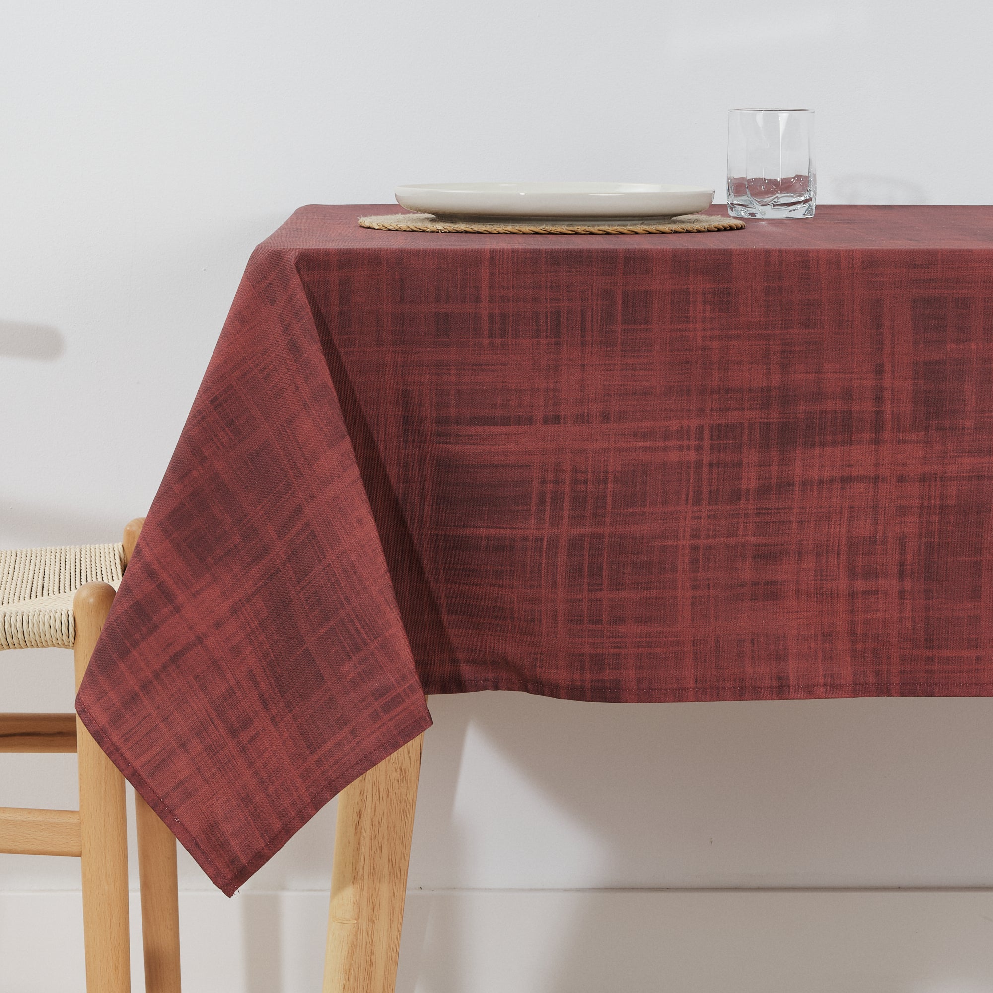Christmas Red Stain Resistant Tablecloth