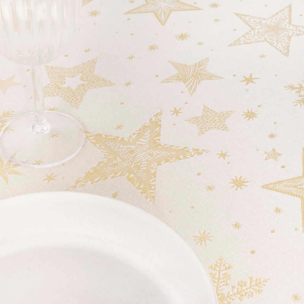 Jacquard tablecloth 31114A Natural Gold Lurex