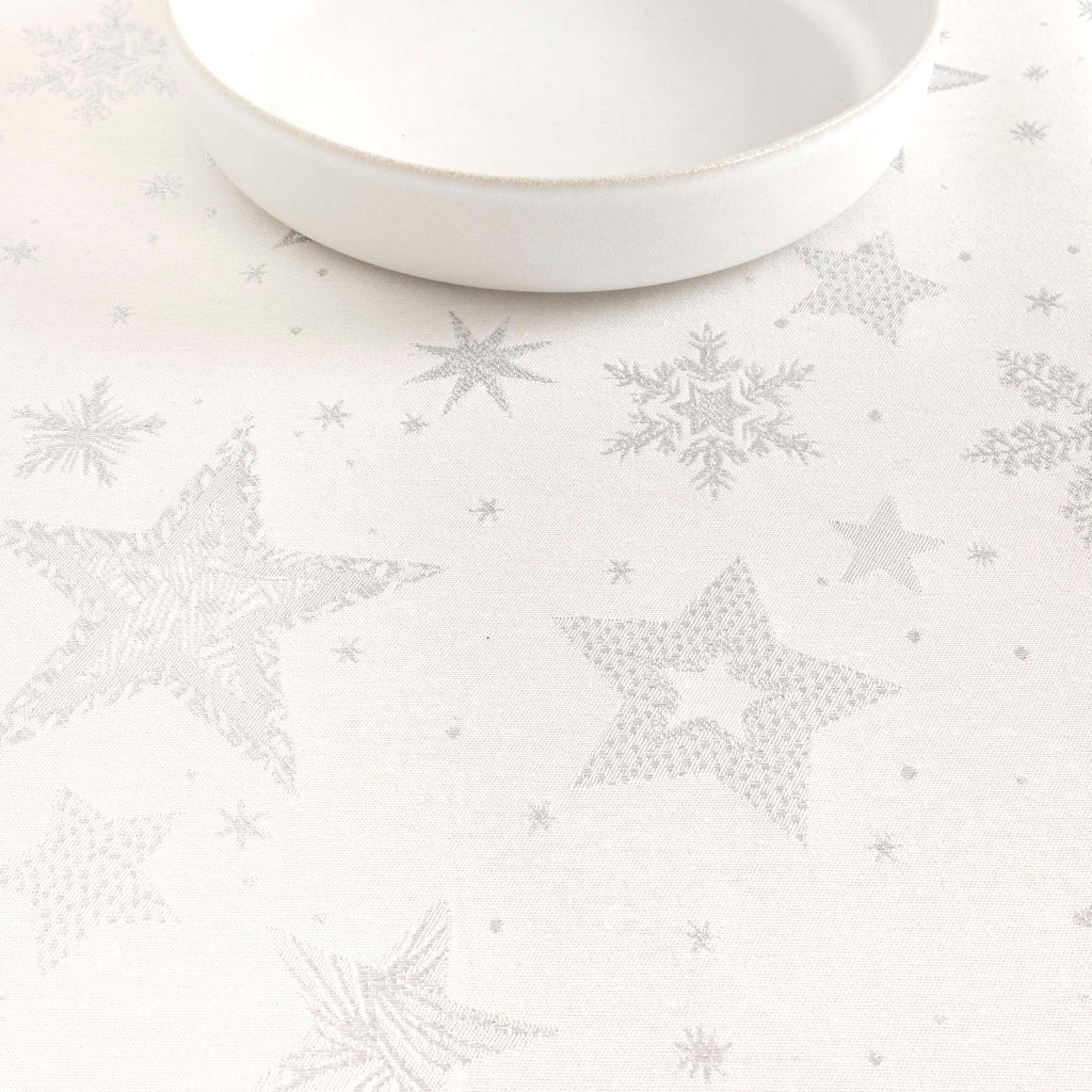 Jacquard tablecloth 31114A Natural Silver Lurex