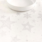 Jacquard tablecloth 31114A Natural Silver Lurex