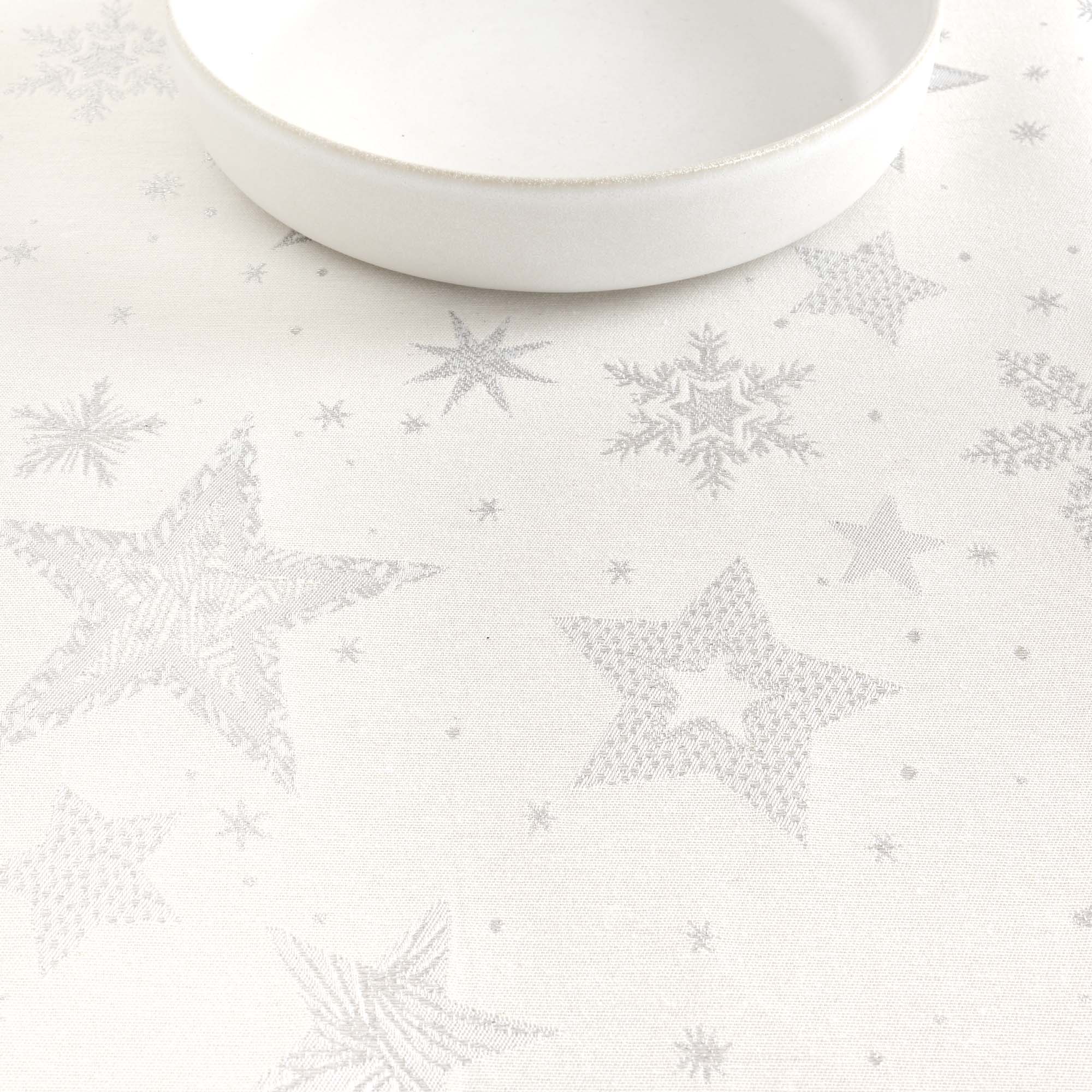 Jacquard tablecloth 31114A Natural Silver Lurex