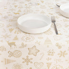 Jacquard tablecloth R22119 Natural Gold Lurex