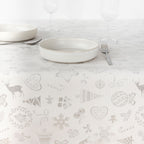 Jacquard tablecloth R22119 Natural Silver Lurex