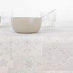 Jacquard tablecloth R22120 Natural Silver Lurex