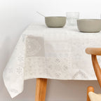 Jacquard tablecloth R22120 Natural Silver Lurex