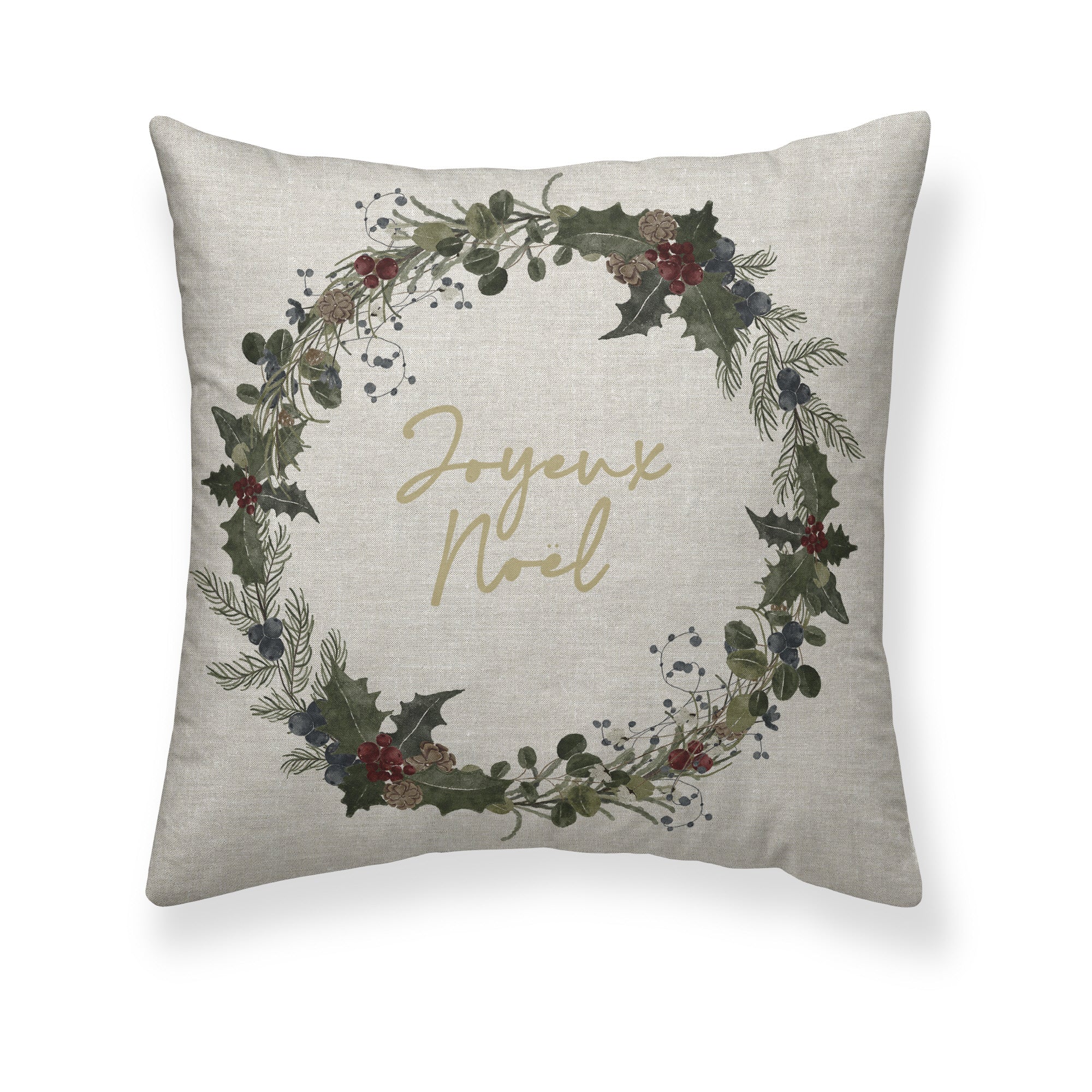 Housse de coussin Noël Noel 100% coton A 50x50 cm