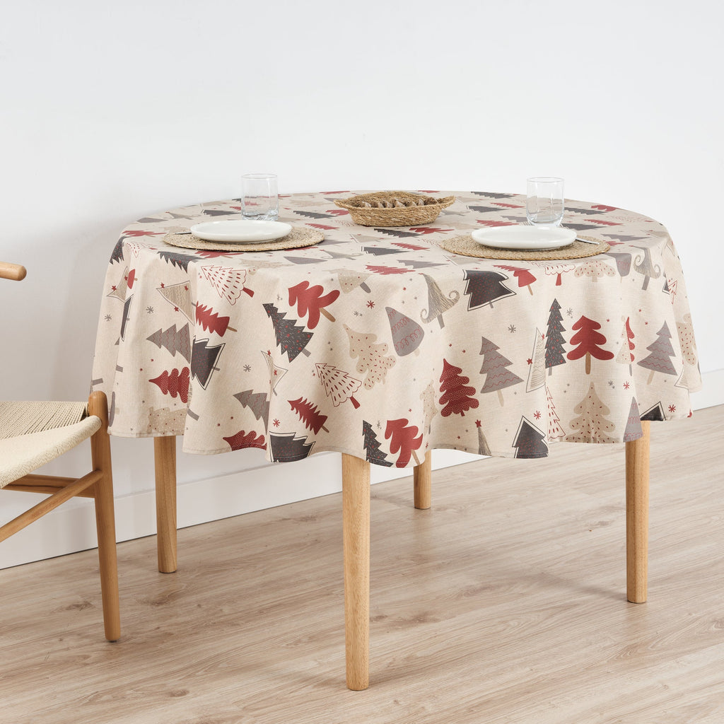 Lapland stain-resistant round tablecloth 52-100