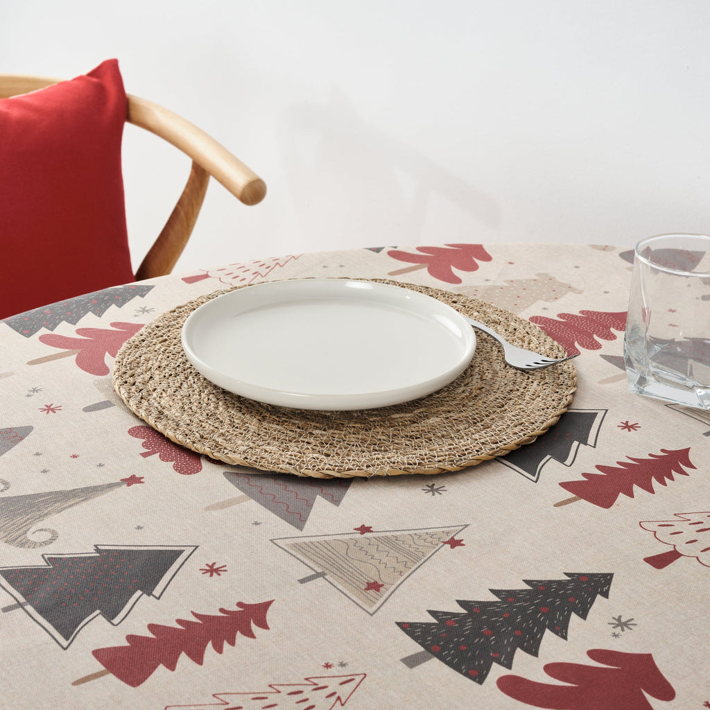 Lapland stain-resistant round tablecloth 52-100