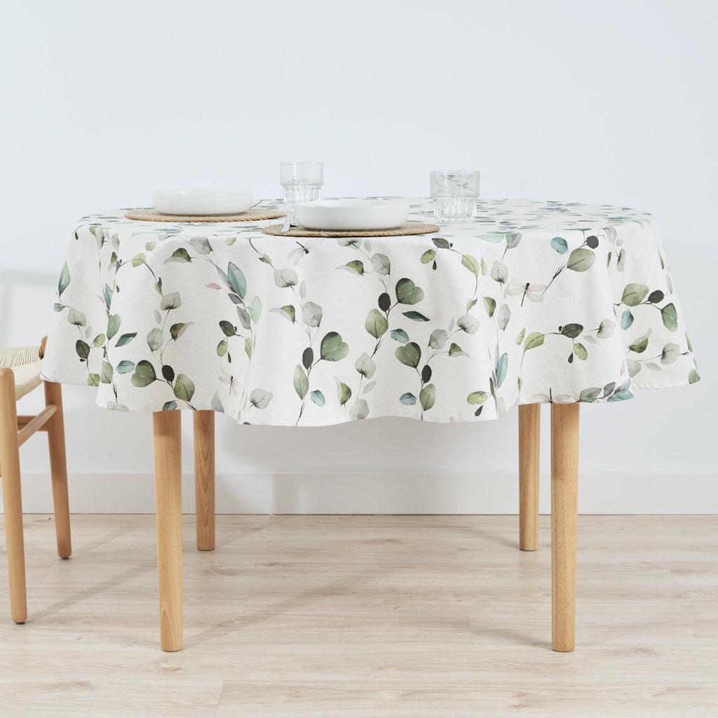 Round stain-resistant tablecloth 0120-362