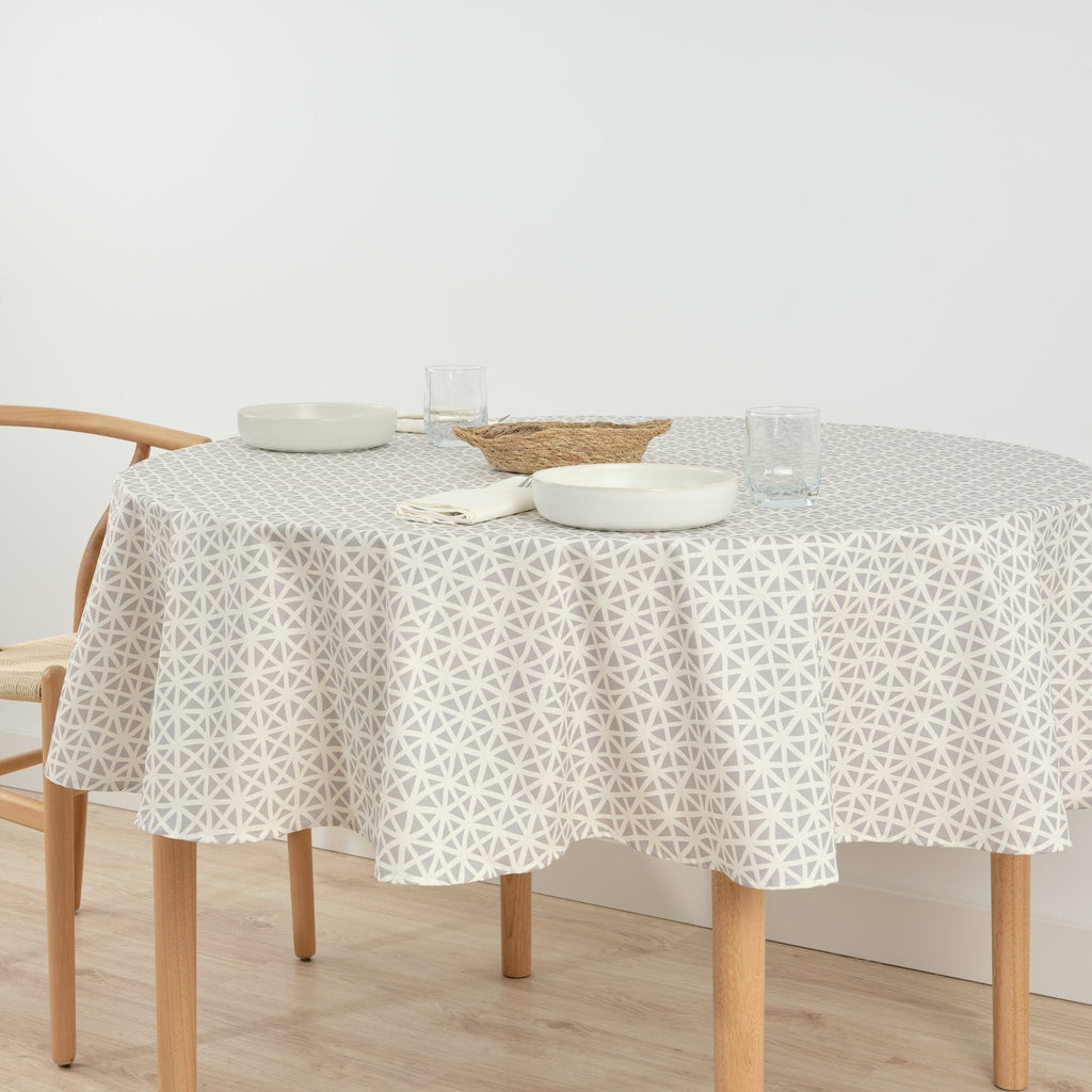 Round stain-resistant tablecloth 0318-122