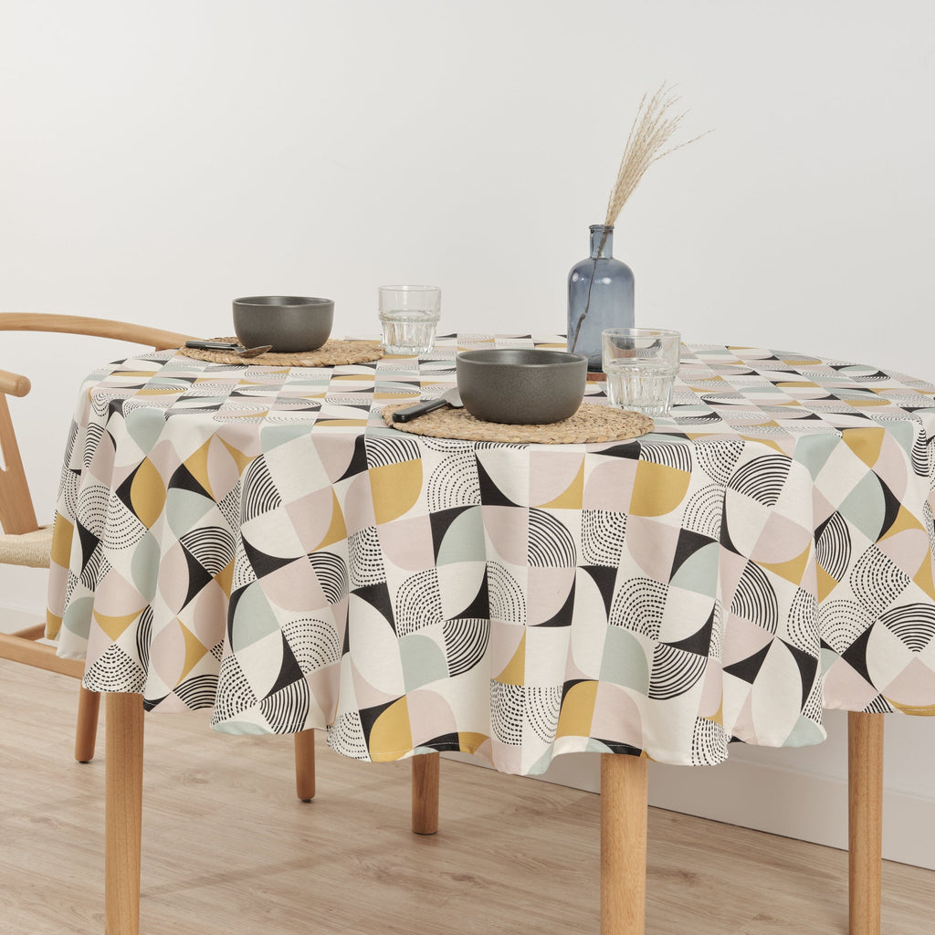 Round stain-resistant tablecloth P20