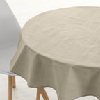Round stain resistant tablecloth Medium Beige