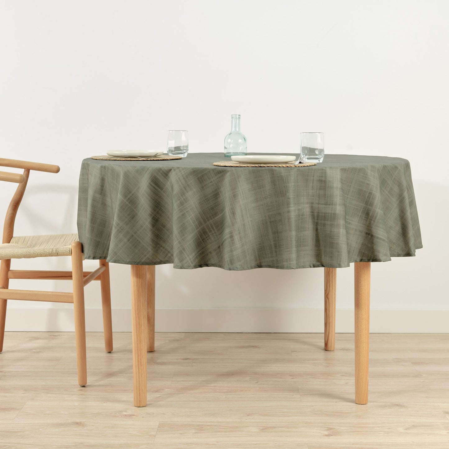 Mantel redondo antimanchas Desert Sage