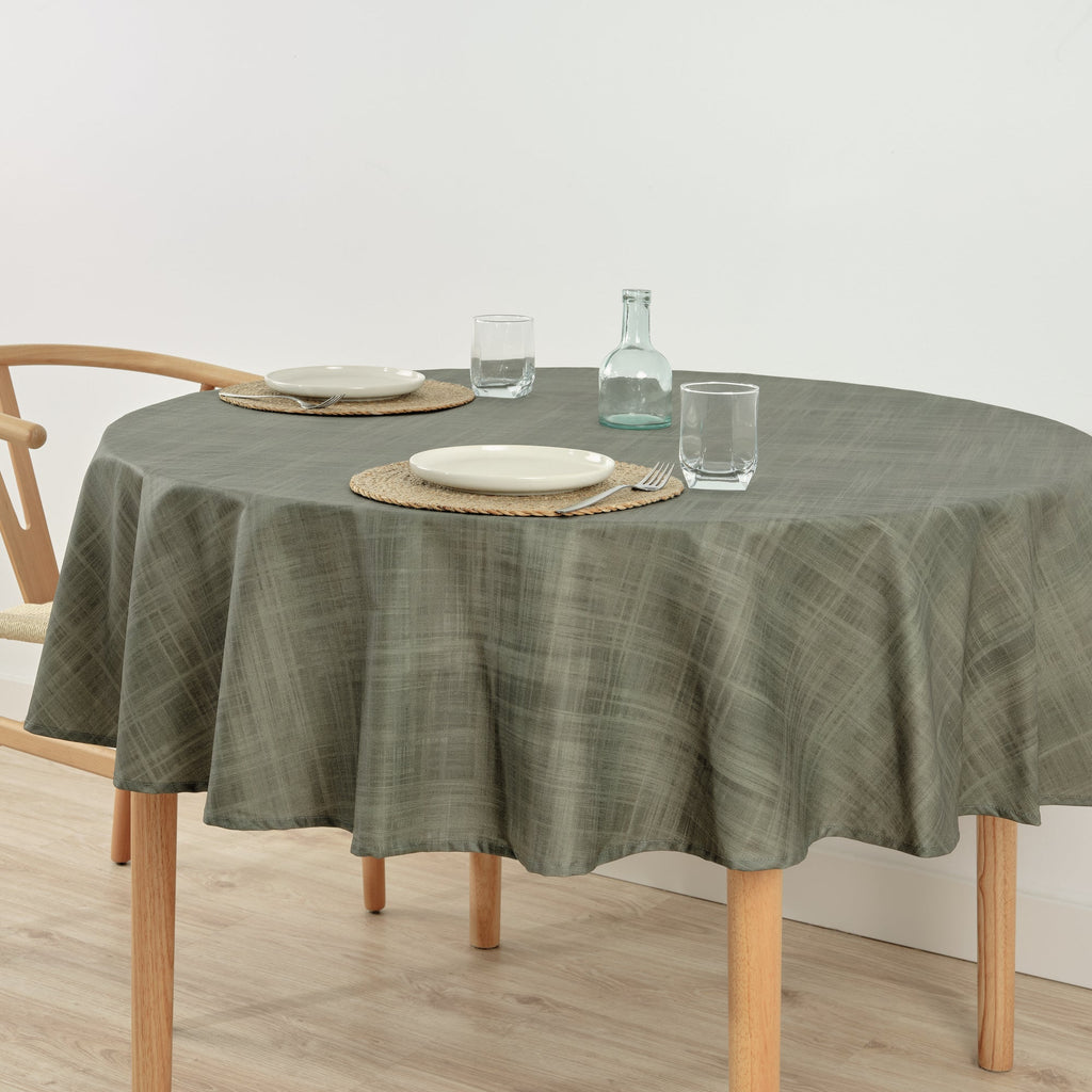 Desert Sage Stain-Resistant Round Tablecloth
