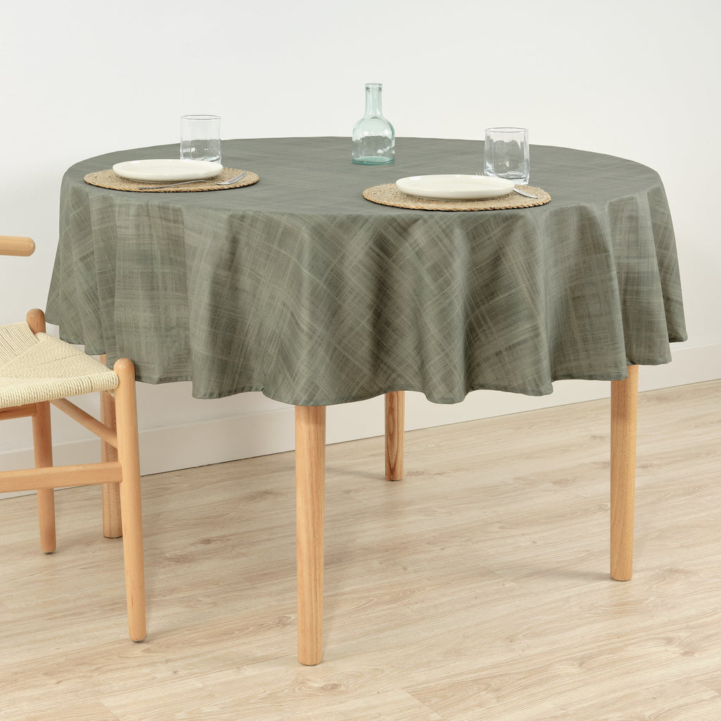 Desert Sage Stain-Resistant Round Tablecloth
